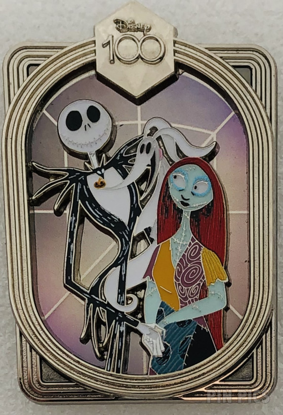 DEC - Jack, Sally and Zero - Celebrating With Character - Disney 100 - Silver Frame - Nightmare Before Christmas