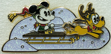 Mickey and Pluto Sledding - Snow - Holiday