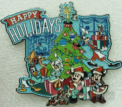 Mickey, Minnie, Pluto, Donald, Daisy, Chip, Dale and Goofy - Happy Holidays - Mini Jumbo