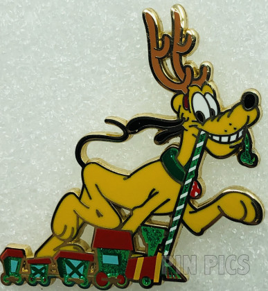 DL - Pluto - Pulling Christmas Train - Pin and Ornament - Passholder - Happy Holidays