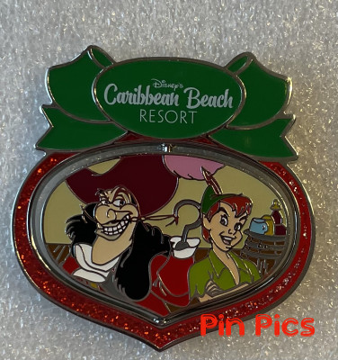 WDW - Peter Pan and Captain Hook - Caribbean Beach Resort - Spinner Holiday Ornament - Christmas 2022