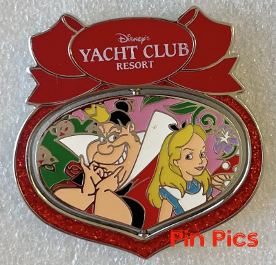WDW - Queen of Hearts and Alice - Yacht Club Resort - Alice in Wonderland - Spinner Holiday Ornament - Christmas 2022