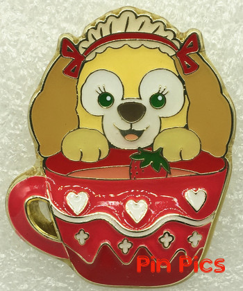 SDR - CookieAnn - Garden Time Set 1 - Yellow Puppy Dog with Red Tea Cup - Duffy and Friends