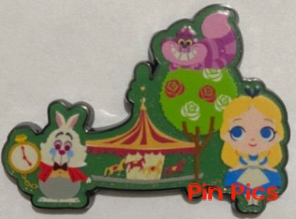 HKDL - Alice, Cheshire and White Rabbit - Carousel -- Character Park Attractions - Pin Trading Carnival
