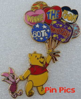 Disney Auctions - Winnie the Pooh 80th Anniversary (Pooh and Piglet with Balloons)