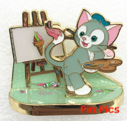 SDR - Gelatoni - Diorama - Duffy and Friends - Artist Cat Painting Picture with His Tail