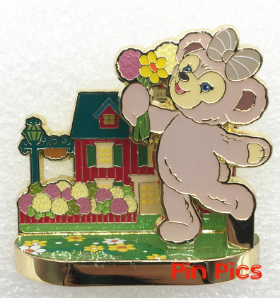 SDR - ShellieMay - Duffy and Friends - Diorama - Pink Bear with Bow and Flowers