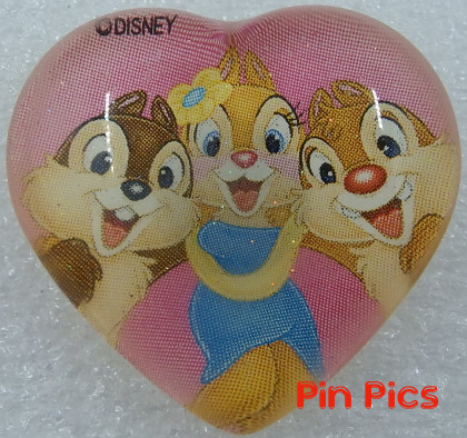 9696 - JDS - Clarice, Chip & Dale - Pink Heart - Dome