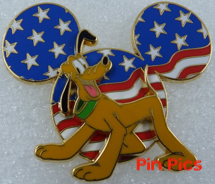 DL- Pluto on Mickey Head Icon - Cast Member - Patriotic