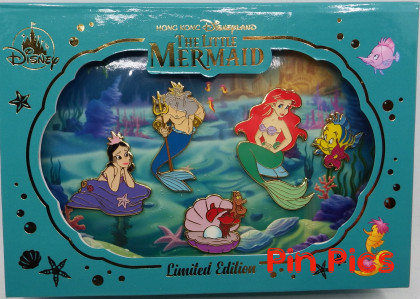 157225 - HKDL - The Little Mermaid Set - Pin Trading Night - Ariel, Triton, Sebastian, Flounder, Alana