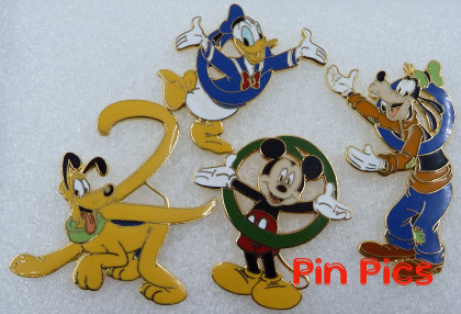 WDW - Donald, Pluto, Goofy & Mickey - Hand-in-Hand 2000 - Character Logo Set