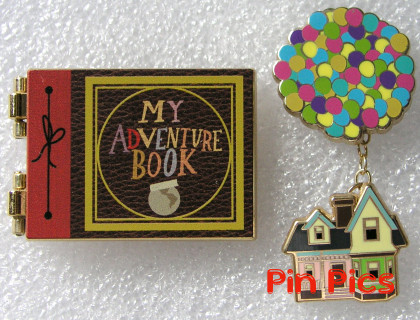 Disney Pixar Up Movie 2 pin set of the adventure book and house