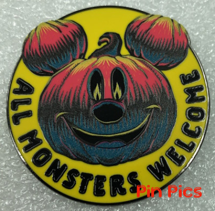 Mickey Head Jack O Lantern - All Monsters Welcome - Halloween