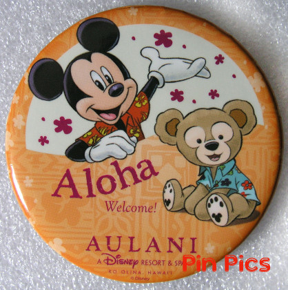 Button -  Aulani Aloha - Mickey and Duffy 
