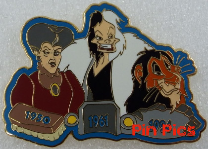 WDW - Lady Tremaine, Cruella & Scar - Villains 1950-1961-1994 - Journey Through Time Pin Event 2003