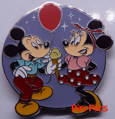HKDL - Mickey and Minnie - Purple - Friends Snacks - Lanyard Starter Set - Balloon, Ice Cream