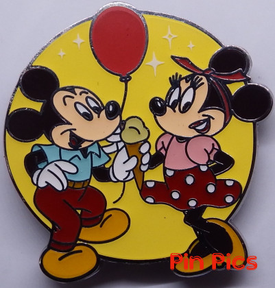 HKDL - Mickey and Minnie - Yellow - Friends Snacks - Lanyard Starter Set - Balloon, Ice Cream