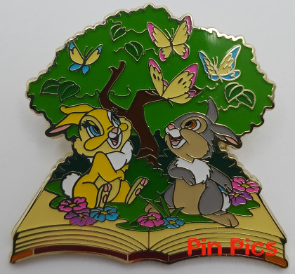 BoxLunch - Thumper & Miss Bunny - Bambi - Sitting on a book in front of a tree
