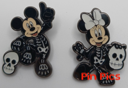Loungefly - Mickey and Minnie Set - Glow-In-The-Dark Skeleton - Halloween