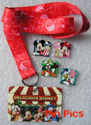 Mickey, Minnie, Donald and Goofy - Delicious Desserts - Lanyard Starter