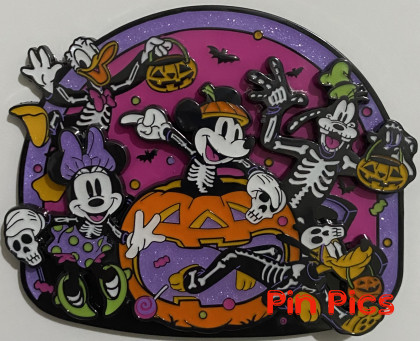 Loungefly - Mickey, Minnie, Donald, Pluto and Goofy - Skeleton Costume - Jumbo