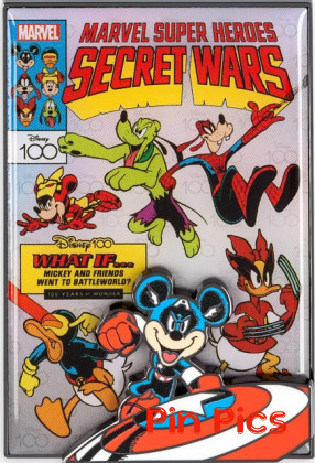 Mickey, Minnie, Donald, Daisy, Goofy and Pluto -  Super Heroes Secret Wars - Marvel - What If - Disney 100 - Comic Book Cover