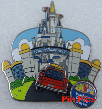 WDW - Mickey, Minnie Driving a Red Car - Visiting Disney Parks - Magical Experience - Magic Hap-Pins Event