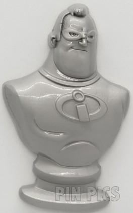 WDW - Mr. Incredible - Hall of Sculpted Busts - Heroes vs Villains - Silver Pewter