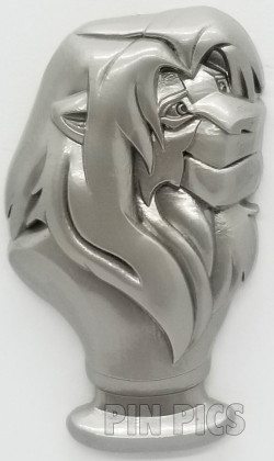 WDW - Simba - Lion King - Hall of Sculpted Busts - Heroes vs Villains - Silver Pewter