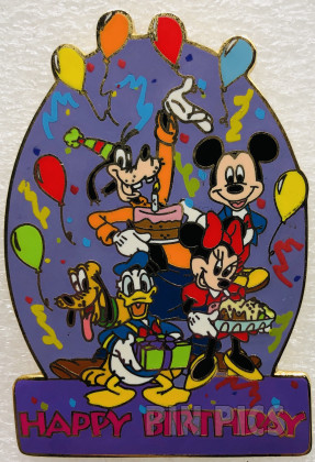 DL - Mickey, Minnie, Pluto, Donald, Goofy - Happy Birthday - Fab 5
