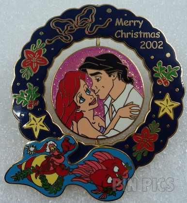 M&P - Ariel, Eric & Ursula - Wreath - Merry Christmas 2002 - Little Mermaid - Spinner