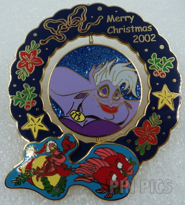18227 - M&P - Ariel, Eric & Ursula - Wreath - Merry Christmas 2002 - Little Mermaid - Spinner