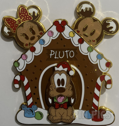 Loungefly - Mickey, Minnie, Pluto - Gingerbread Dog House - Jumbo - Slider
