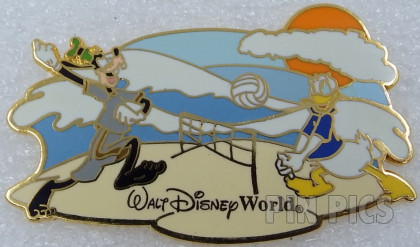 WDW - Goofy and Donald Playing Volleyball