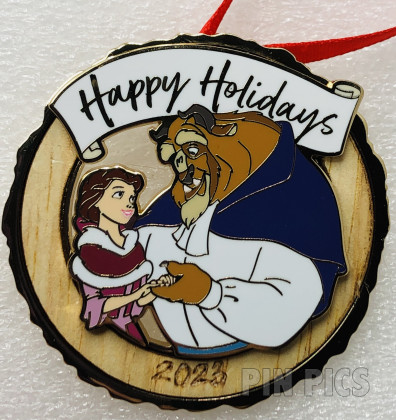 Belle and Beast - Beauty and the Beast - Happy Holidays - Ornament