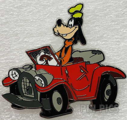 Goofy - Driving - Red Car with Flat Tires