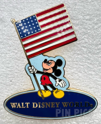 WDW - Mickey Holding USA Flag - Light Blue - Updated