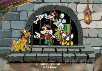 Mickey Donald Pluto Goofy - Pirates of the Caribbean - Jail Scene - Silver - Fab 4