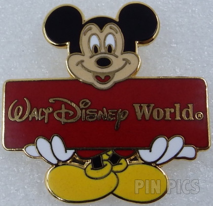 WDW - Mickey Holding Red Sign - White Eyes