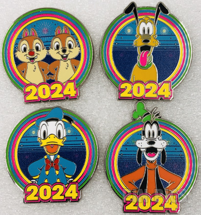 Chip, Dale, Pluto, Donald and Goofy - Parks - 2024 - Pins - Starter Set