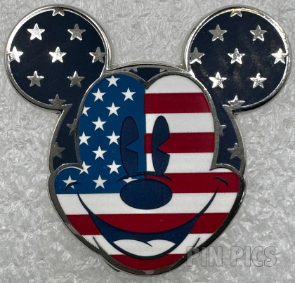 DLP - Mickey Mouse - Americana - Head Icon - US Flag - Stars and Stripes