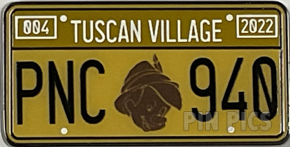 HKDL - Pinocchio - Pin Trading Carnival - Tuscan Village License Plate PNC 940
