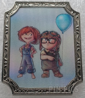 Uncas - Carl and Ellie - Up - Sketch Lenticular - Disney 100 - Black and White to Color