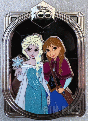 DEC - Elsa and Anna - Celebrating with Character - Disney 100 - Silver Frame - Frozen