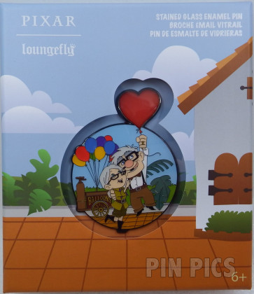 160797 - Loungefly - Carl and Ellie - Pixar Up - Balloons - Jumbo - Stained Glass - Heart