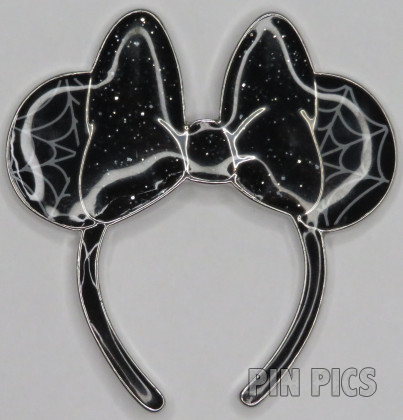 Neon Tuesday - Minnie Mouse Earband – Black Spider Web Ears - Halloween