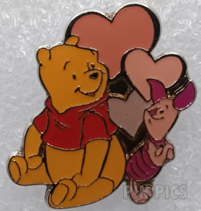 Pooh and Piglet with Hearts Valentine  - Greeting Card