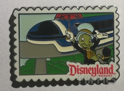 DLR - Deluxe Starter Set - Disneyland Postcards - Jiminy Cricket with Monorail ONLY
