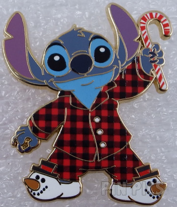 DSSH - Stitch - Snowman Slippers and Candy Canes - Christmas Pajamas