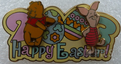WDW - Winnie the Pooh and Piglet - Build A Pin - Happy Easter - 2003